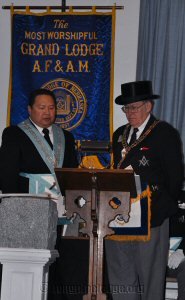 Worshipful Master Alvin Benemerito requesting that a cornerstone be laid.