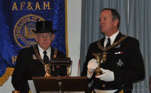 Deputy Grand Master: 'I pour this oil as an emblem of Peace; may its blessings abide with us continually; and may the God of Heaven and Earth shelter and protect the widow and orphan, and vouchsafe to them, and to the bereaved, the afflicted, and the sorrowing, everywhere, the enjoyment of every good and perfect gift.'