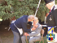 W:. B:. Jack Roark presenting the 80 year pin